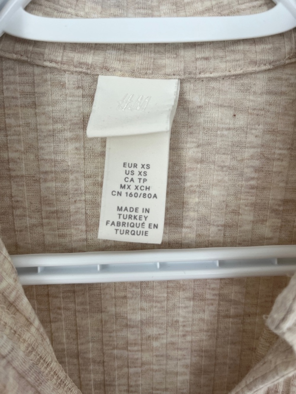 H&M Beige Ribbed Long Button-Down Dress - Picture 2 of 2